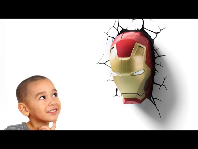 Vídeo relacionado con Lámpara de cristal holográfica Iron Man 3D - Producto oficial Marvel, lámpara LED coleccionable grabada con láser, regalos y accesorios de escritorio Disney