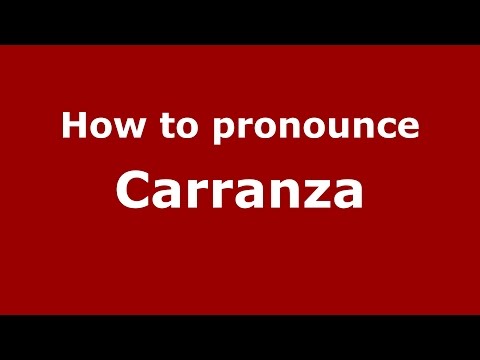 How to pronounce Carranza (Colombian Spanish/Colombia)  - PronounceNames.com