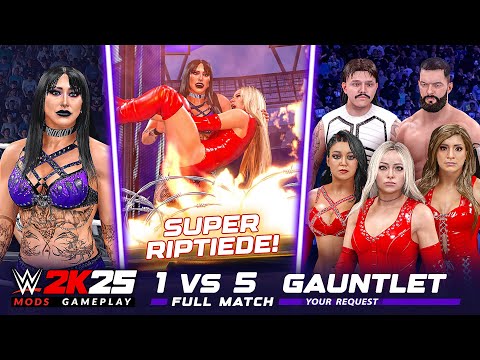 IMPOSSIBLE Odds! 😱 Rhea Ripley vs Judgement Day 5 on 1 GAUNTLET TURMOIL MATCH! [WWE 2K25]