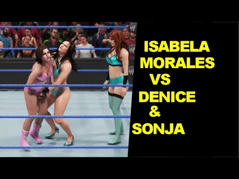 WWE 2K19 Isabela Morales vs Denice Andrea & Sonja - 2 on 1 Iron Match