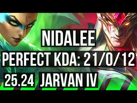 NIDALEE vs JARVAN IV (JGL) | Perfect KDA: 21/0/12, 56K damage | EUW Master | 25.24