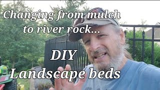 How to Landscape like a Pro. Change mulch beds into rock beds. DIY