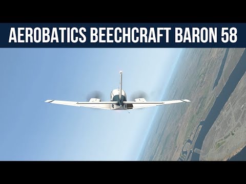 Aerobatics, loop, barrel, slide on Beechcraft Baron 58