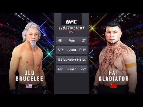 Old Bruce Lee vs Fat Gladiator EA sports UFC 4