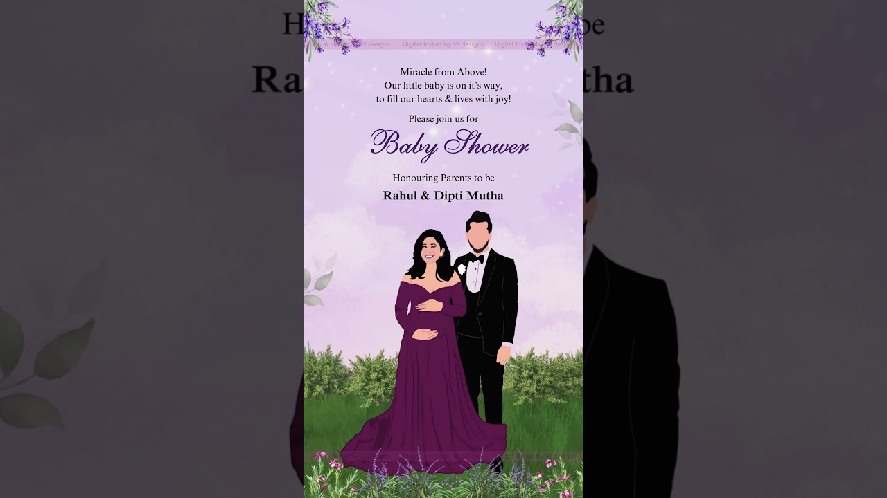 Golden Star Baby Shower Invitation