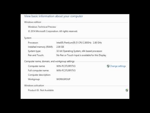 Windows 10 Technical Preview On A Pentium D Processor