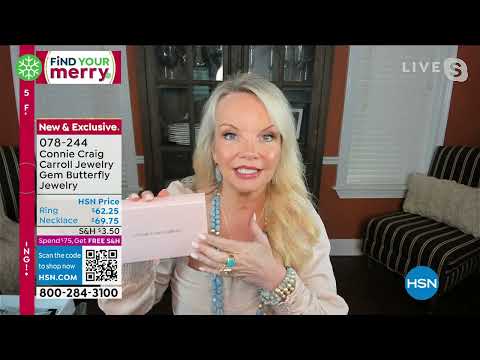 Connie Craig Carroll Jewelry Greta Gemstone Butterfly Dr...