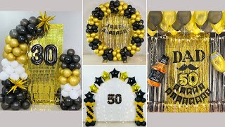 4 Awesome Black & Gold Theme Balloon Decoration Ideas at home