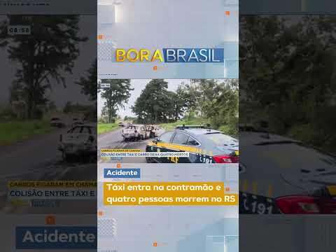 Táxi entra na contramão e quatro pessoas morrem em acidente no RS