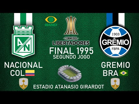Final Libertadores 1995 Atlético Nacional 1 x 1 Grêmio - Jogo Volta BAND