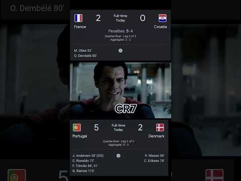 Nations League 2025 quarterfinals France vs Croatia 2-0 and Portugal vs Denmark 5-2 Meme