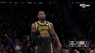 LeBron James puts on a show for Lakers fans while Nuggets made 2 tournovers in a row