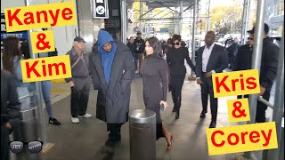 Kanye West, Kim Kardashian, Kris Jenner and Corey Gamble arrive at book event