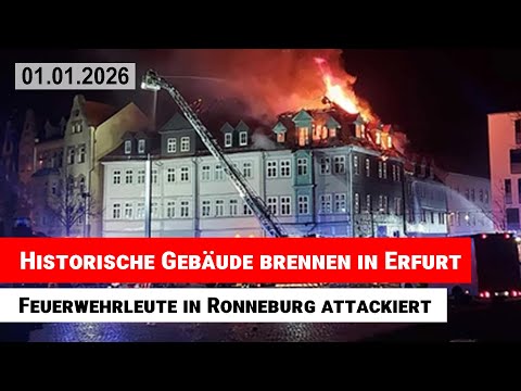 Historic buildings burn in Erfurt - firefighters attacked in Ronneburg