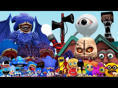 ALL SONIC FAMILY VS EYE TOWER, BABY IN YELLOW AND MULTIHEAD (Garry's Mod)