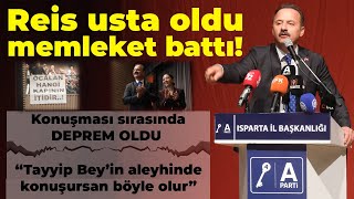 Yavuz Ağıralioğlu: “Reis usta oldu, memleket battı!” | Konuşma sırasında deprem oldu