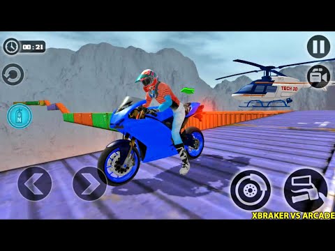 Impossible Moto Bike Tracks 3D - Blue Bike Driving Levels 1 to 9 Completed Pro Biker Gameplay 2020
