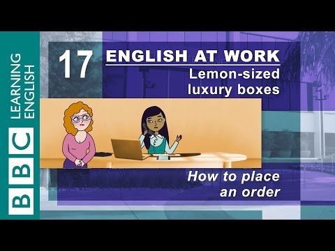 Part of a video titled Placing an order – 17 – English at Work makes placing your order easy