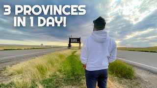 3 PROVINCES IN 1 DAY | Driving through Saskatchewan and Alberta | Cross Canada Van Life Road Trip