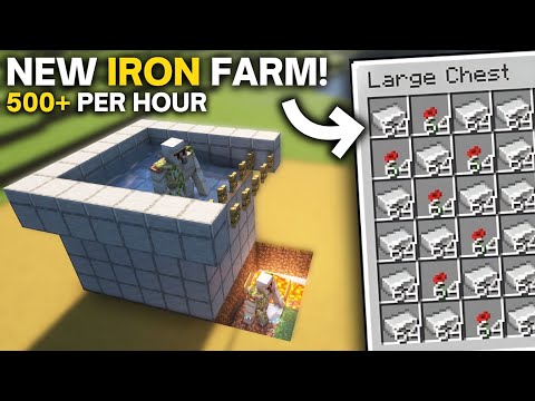 Minecraft 1.20+ Easy IRON Farm Tutorial - 500+ Per Hour!