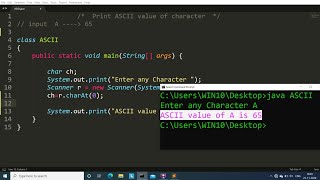 Java program to print ASCII value of a Character | Learn Coding