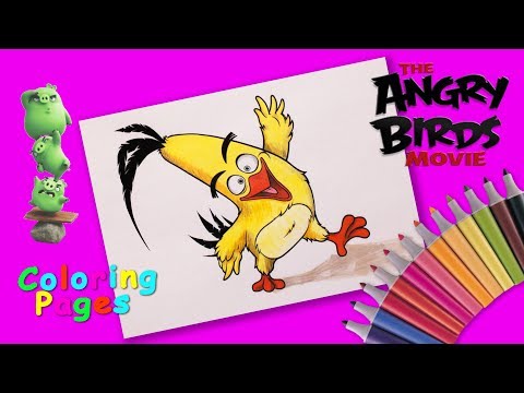 Angry birds movie Coloring Pages for kids. How to Draw the Chuck. Video