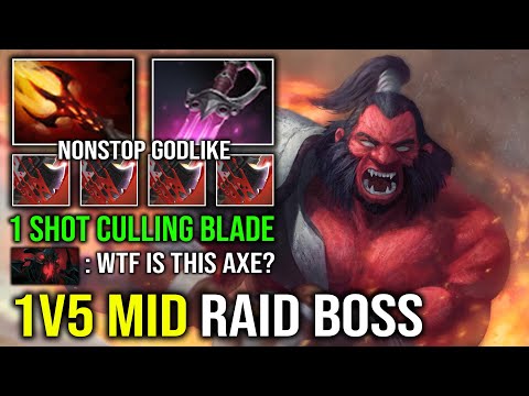 How to Solo Mid Axe Against SF in 7.40 with 1 Shot Culling Blade Khanda Dagon Combo Dota 2