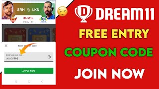 dream11 coupon code today  dream11 coupon code  dream11 free entry || SRH vs LKN