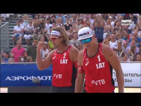 Beach Volleyball Moscow FINAL 2018 Higilights  Smedins-Samoilovs vs Alison-Andre