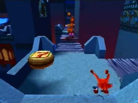 Crash Bandicoot 3: Warped - Level 23: Flaming Passion (Crystal/Gem/Green Gem Get)