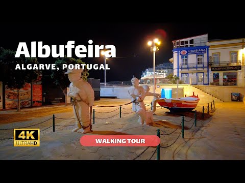 Albufeira, Algarve 2022 🇵🇹 – Old Town Walking Tour Low Season – 4K