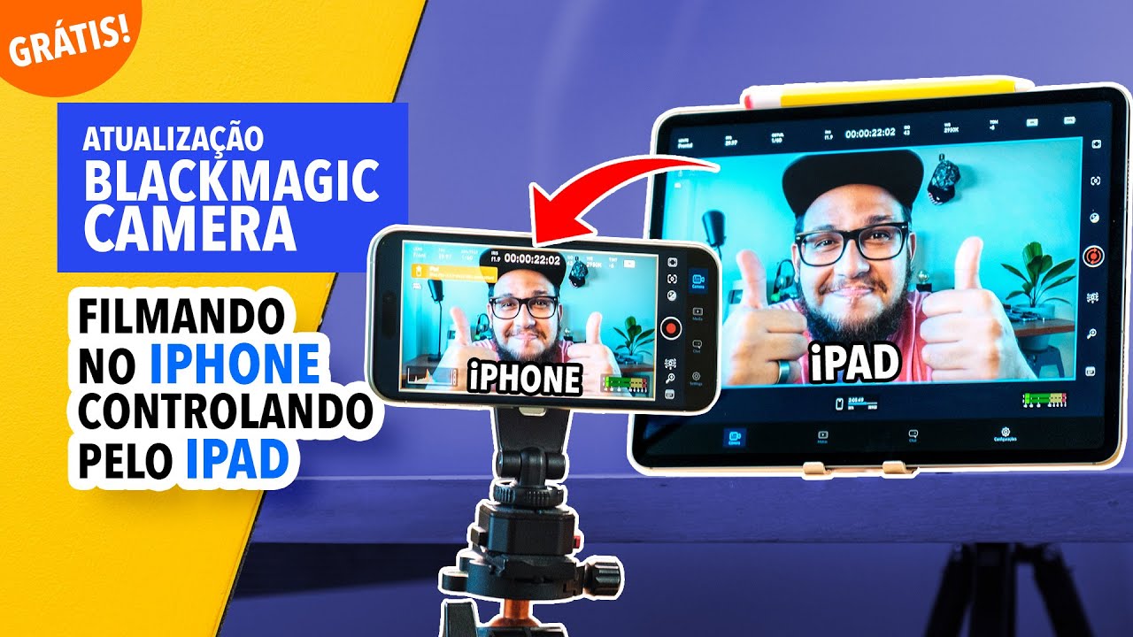 🔴 FILMANDO COM IPHONE e CONTROLANDO NO IPAD - Blackmagic Camera