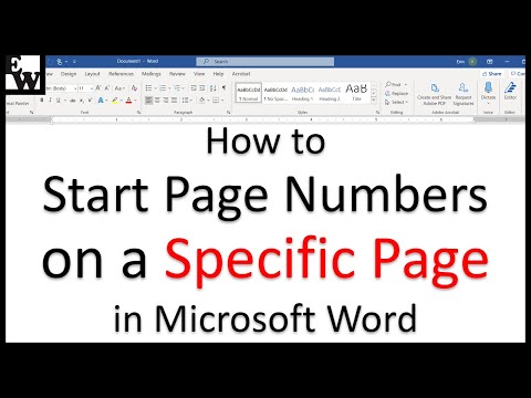 How to Start Page Numbers on a Specific Page in Microsoft Word (PC & Mac) Video