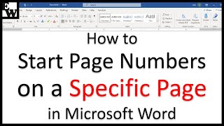 How to Start Page Numbers on a Specific Page in Microsoft Word (PC & Mac)