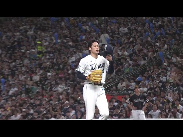 [Top of the 7th inning] Stable pitch!! The Lions 'Shinnosuke Hada out two strike out and closer the other team to three strikeouts!! July 19, 2025 Saitama Seibu Lions vs Fukuoka Softbank Hawks