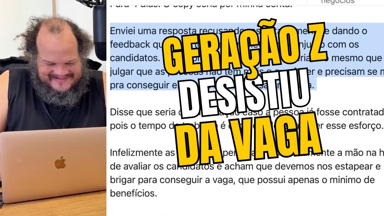 GERAÇÃO Z SE RECUSA FAZER TESTE DE EMPREGO