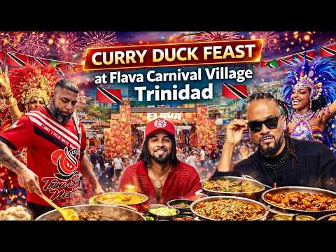 Flava Village Trinidad Carnival 2026 🇹🇹 | Curry Duck Feast, Doubles & Nonstop Soca Energy in T&T