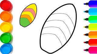 How to Draw Surf Board | Easy Step by Step Kids Drawing and Coloring