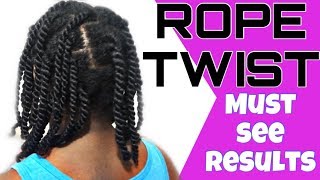 How To ROPE TWIST for DEFINED TWISTOUT on NATURAL HAIR | Must see Twistout Results 😱
