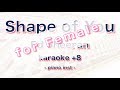Ed Sheeran -  Shape of you - karaoke [ Female Key ( +8 )]