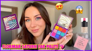 FLORMAR'IN YENİ SATURN FAR PALETİNİ DENEDİM 💖  | FARKLI ÜRÜNLERLE RENK