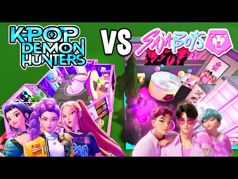 MEGA KPOP DEMON HUNTERS vs SAJA BOYS BUILD BATTLE!