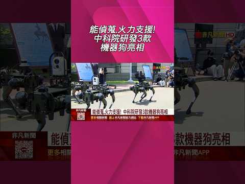 中科院自研3款機器狗亮相 續航上看10小時 斷訊.跌倒能自行恢復 火力型機器狗搭載遙控槲塔.能AI辨識目標|非凡財經新聞|20260602#shorts