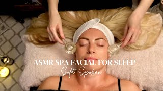 ASMR Spa facial for Relaxation and Sleep | Soft Spoken Video with LED 