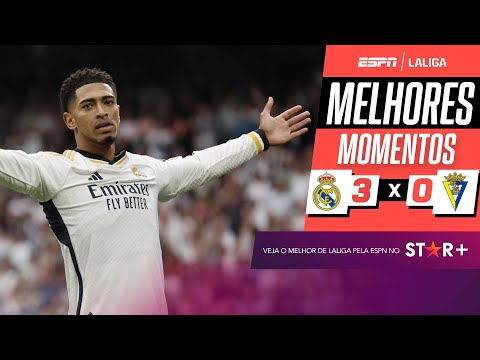 Gols e lances de Real Madrid x Cadiz