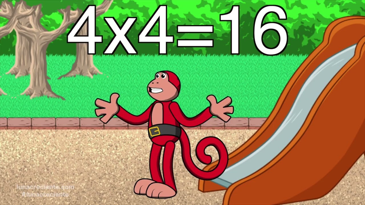 Aprende La Tabla del 4 con El Mono Sílabo. Tablas de Multiplicar. Video Educativo