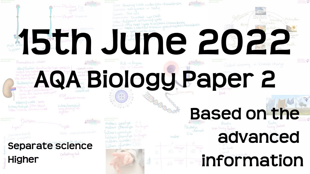 AQA Biology Paper 2 Revision - 15th June 2022 - GCSE Separate Science Higher Exam