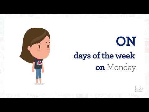 Video rule - Prepositions of time: on, in, at