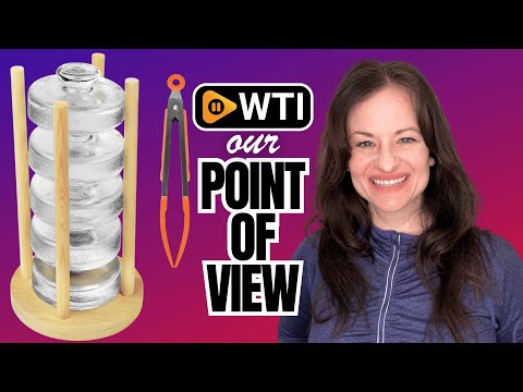 Artcome 5-Pack Glass Fermentation Weights with Easy Grip Handle and Unique Texture Design for Large Wide Mouth Mason Jars - Pickle Pebbles with Glass Weights Organizer - Space Saving Compact  - WTI product video review