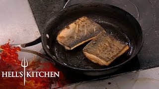 Professional Chef Has No Idea How To Cook Fish & BURNS IT | Hell's Kitchen
